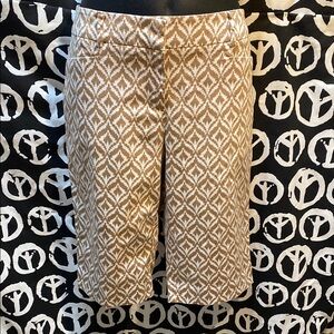 New York & Company Tan Patterned Bermudas